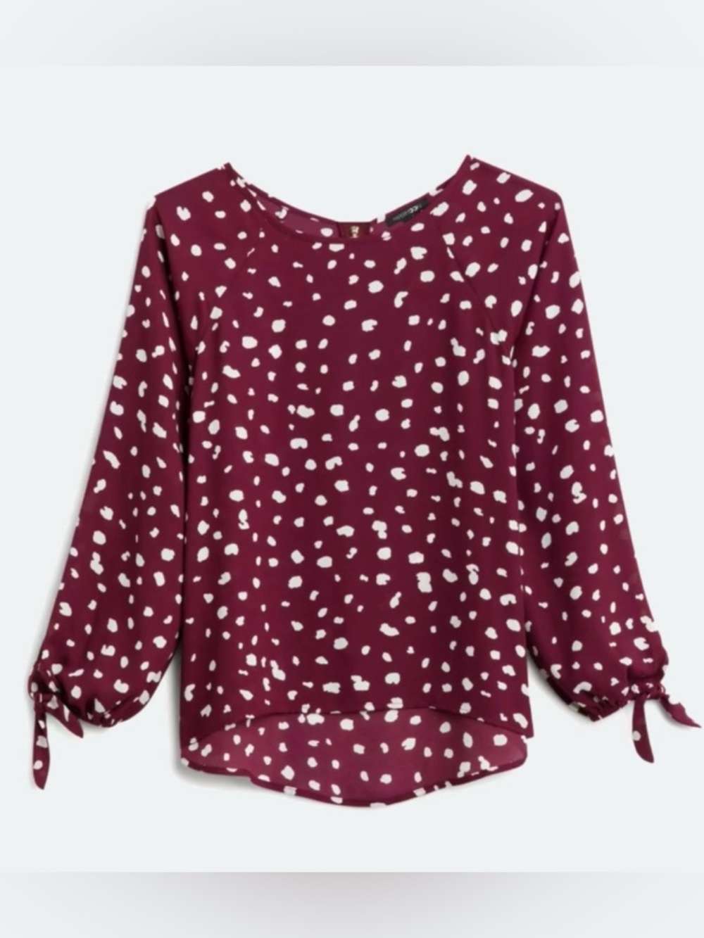 Papermoon Larie Burgundy Long Sleeve Blouse, Large